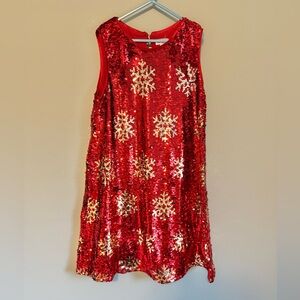Cat & Jack Sparkling Red Sequin Snowflake Dress